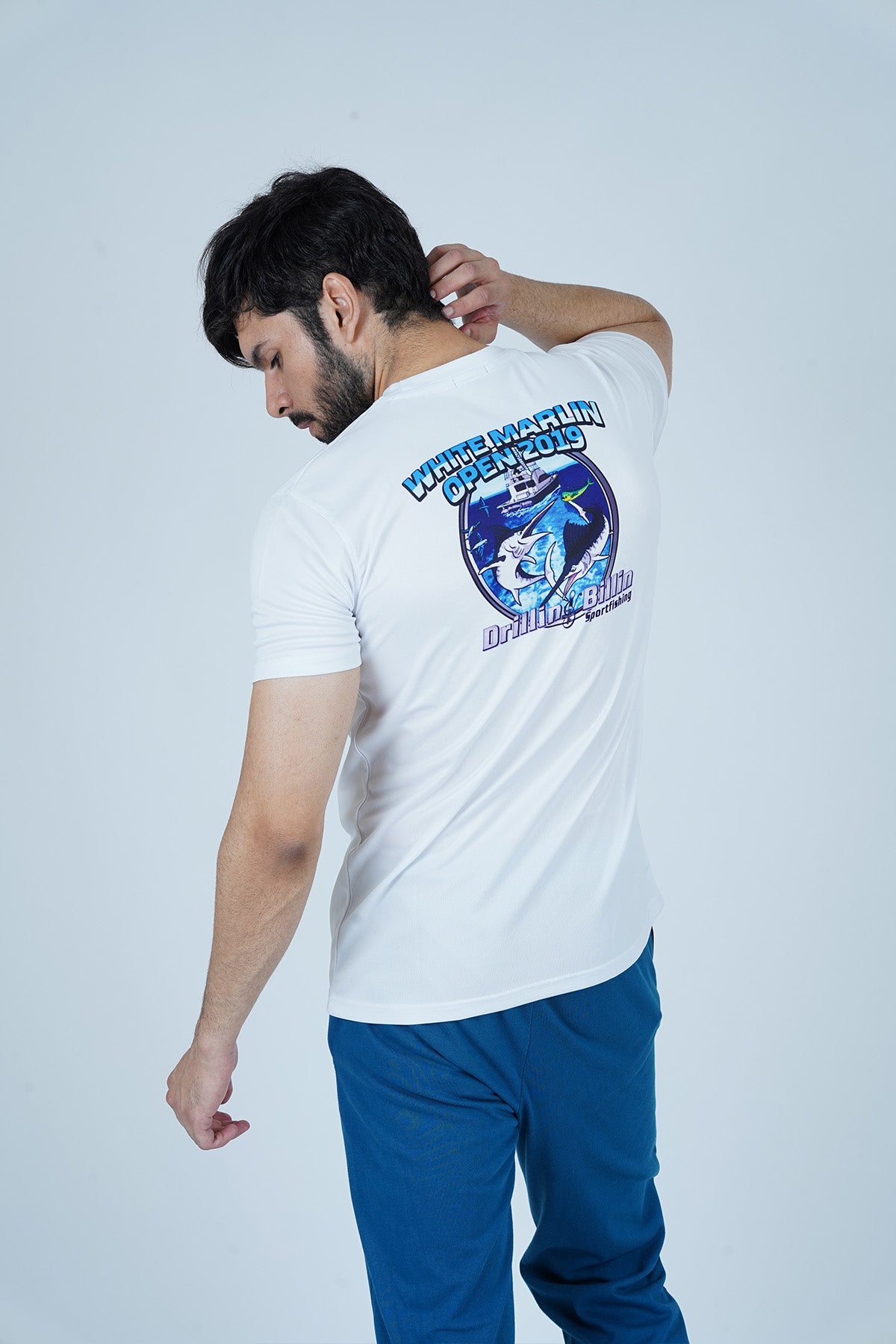Men's Fishing White Shirt Polyester T-Shirt - CrossFitters