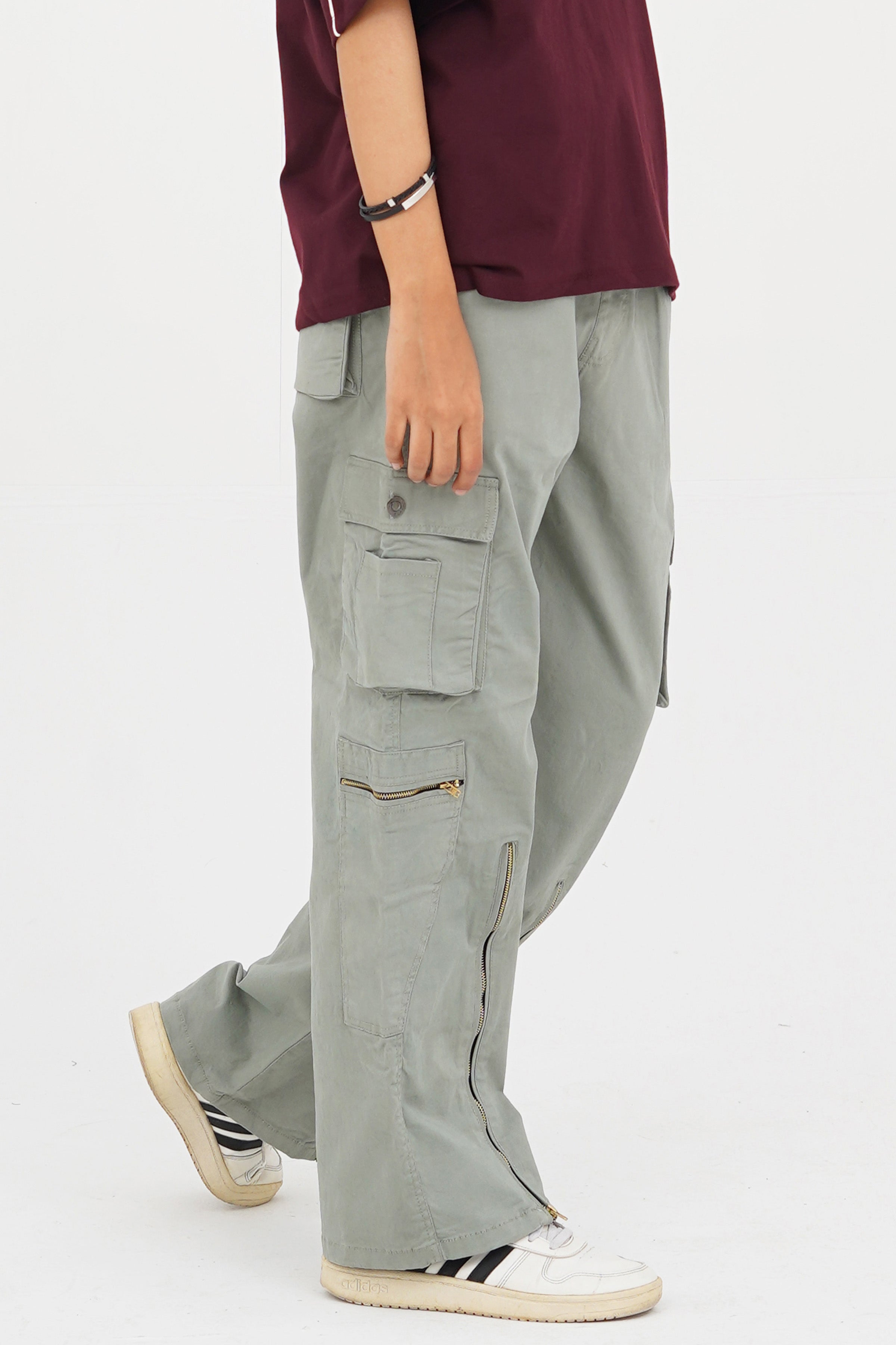Men's Gray Cotton Cargo Pant - CrossFitters