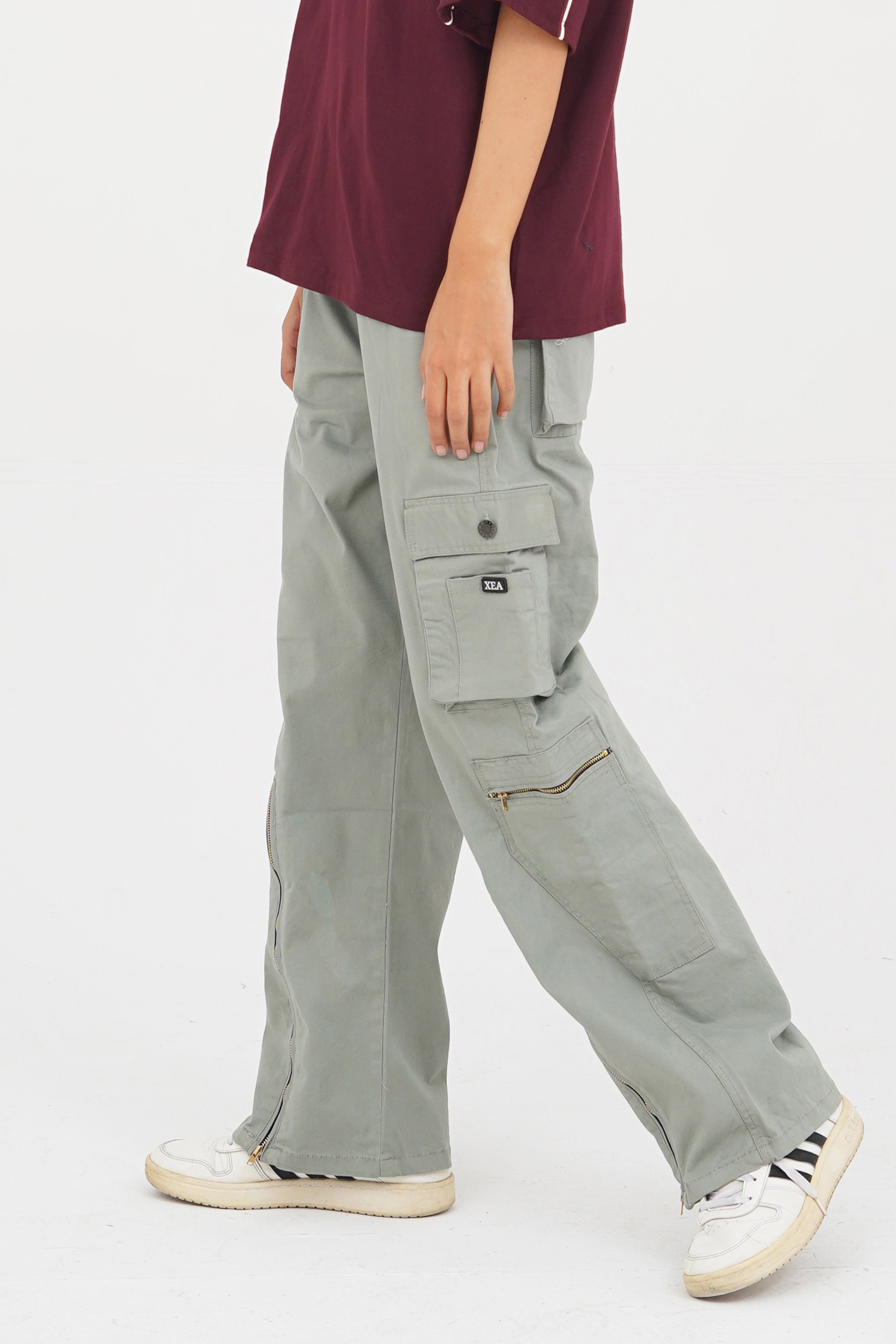 Men's Gray Cotton Cargo Pant - CrossFitters