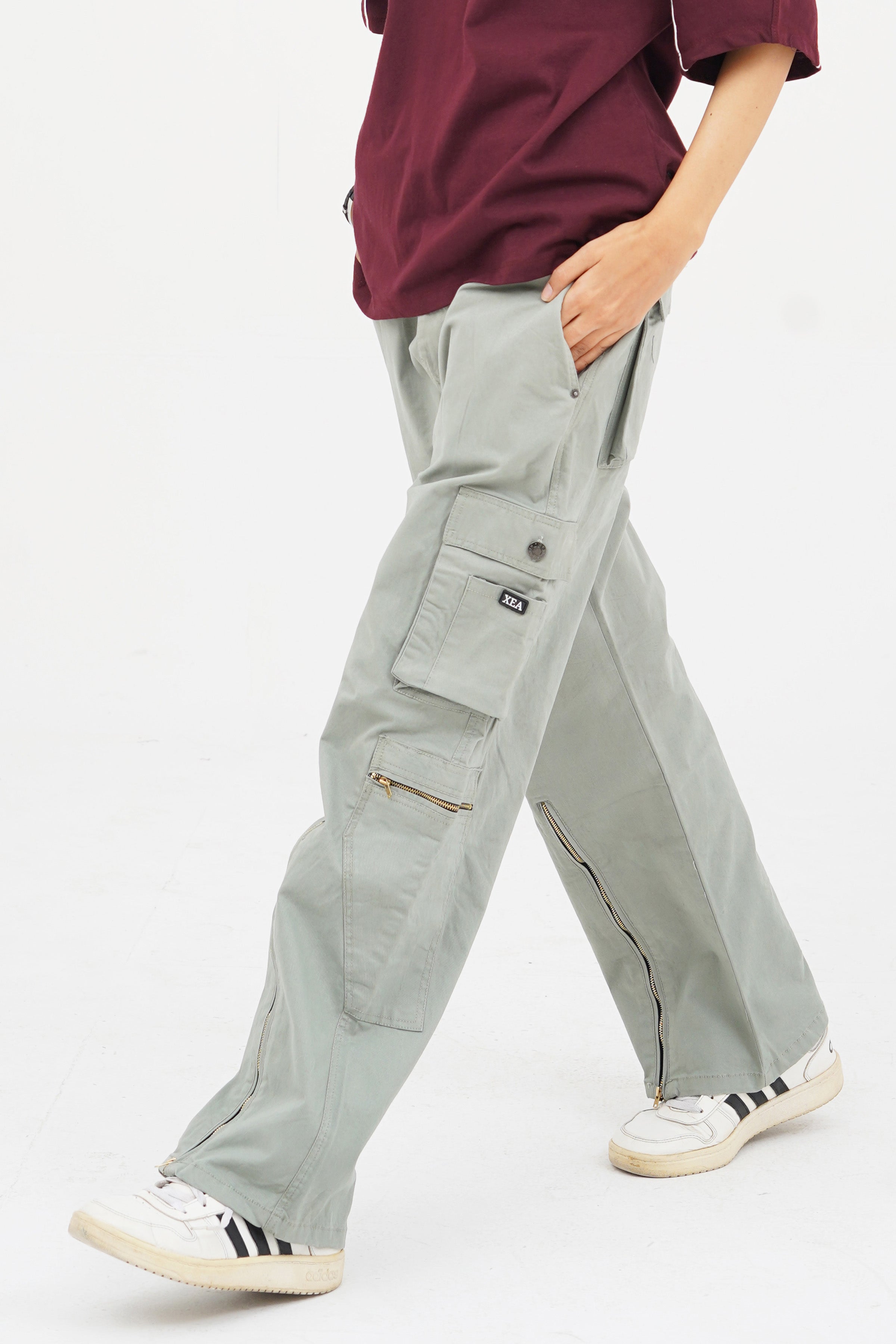 Men's Gray Cotton Cargo Pant - CrossFitters