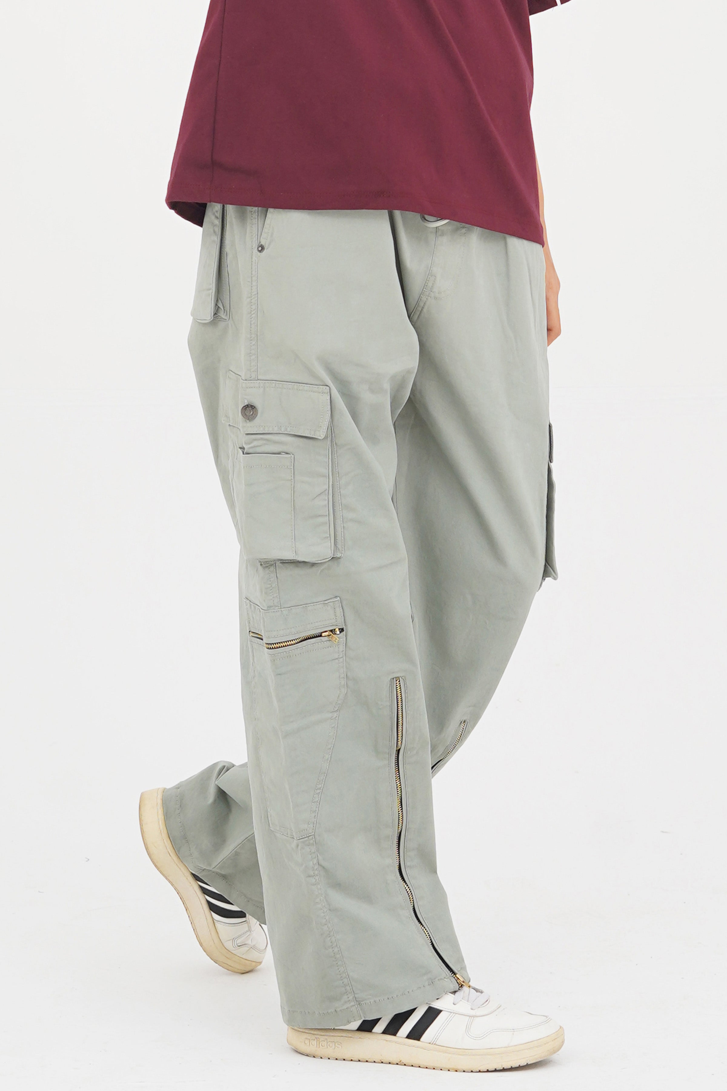 Men's Gray Cotton Cargo Pant - CrossFitters