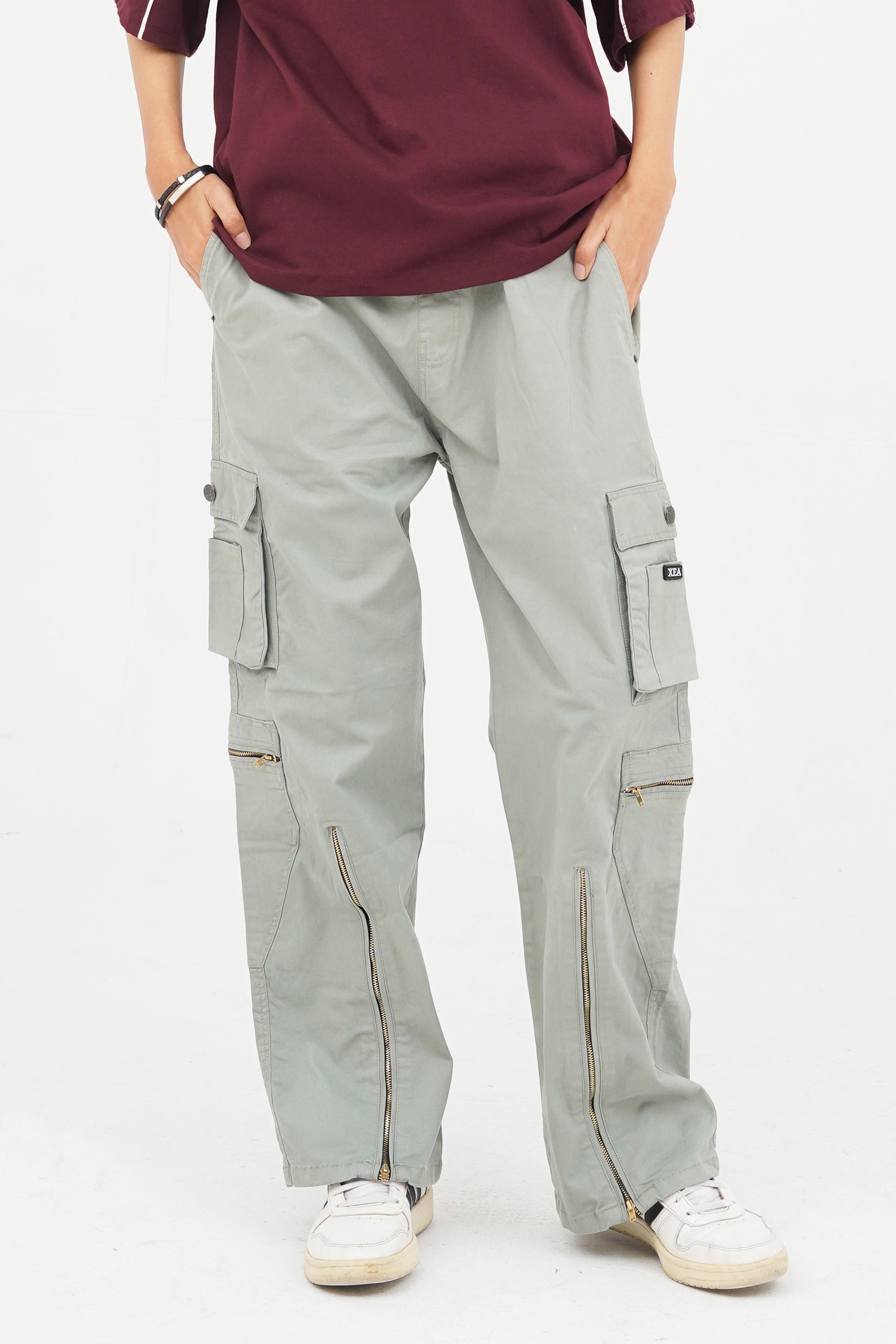 Men's Gray Cotton Cargo Pant - CrossFitters