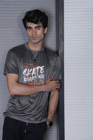 Men's Gray Polyester T-Shirt - CrossFitters