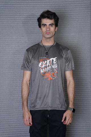 Men's Gray Polyester T-Shirt - CrossFitters