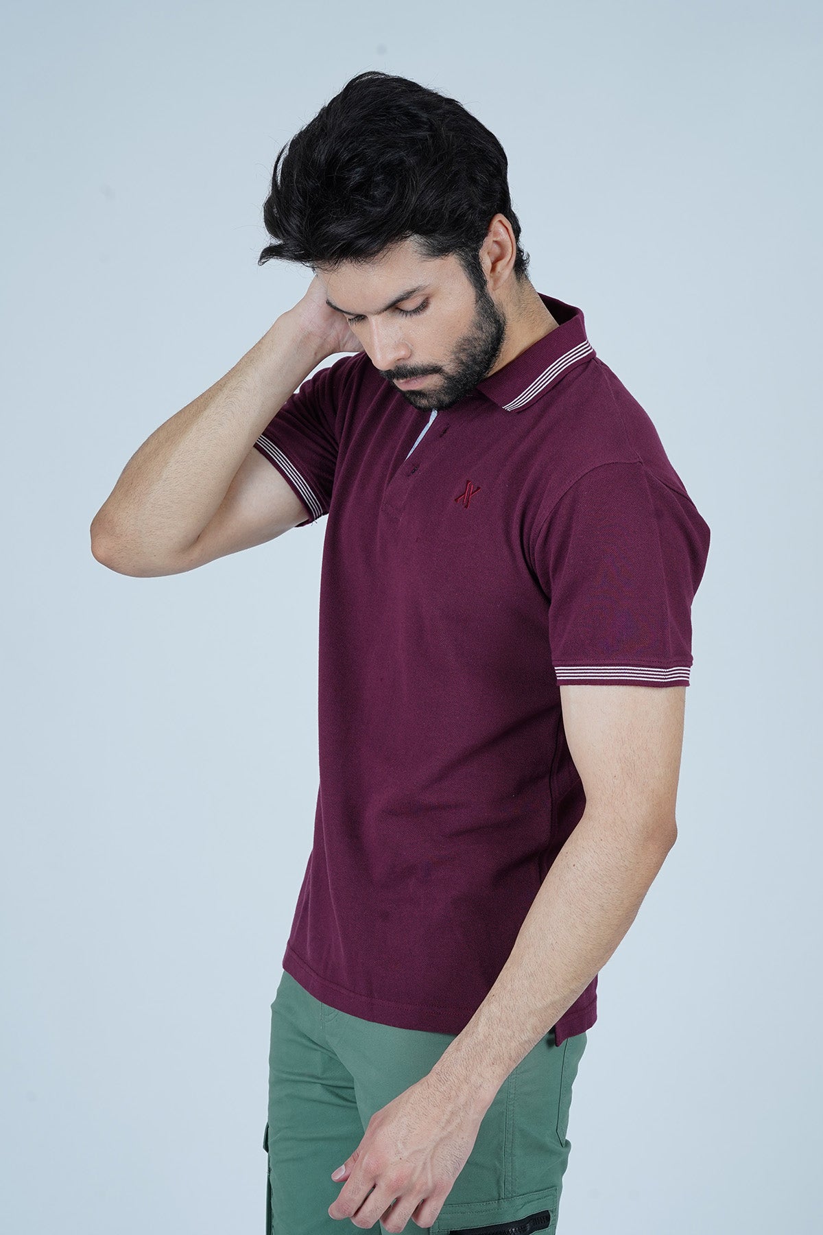 Men's Maroon Cotton Polo Shirt - CrossFitters