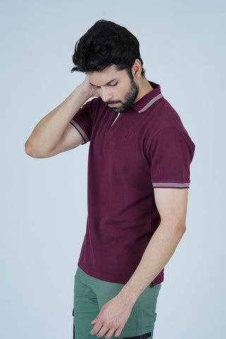 Men's Maroon Cotton Polo Shirt - CrossFitters