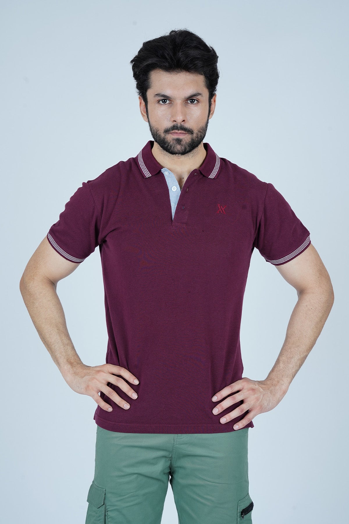 Men's Maroon Cotton Polo Shirt - CrossFitters