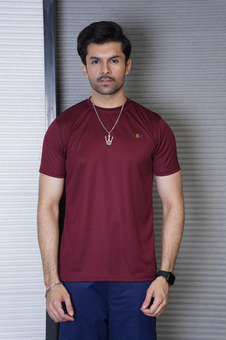 Men's Maroon Polyester T-Shirt - CrossFitters