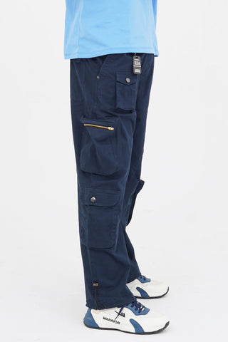 Men's Navy Blue Cotton Cargo Pant - CrossFitters