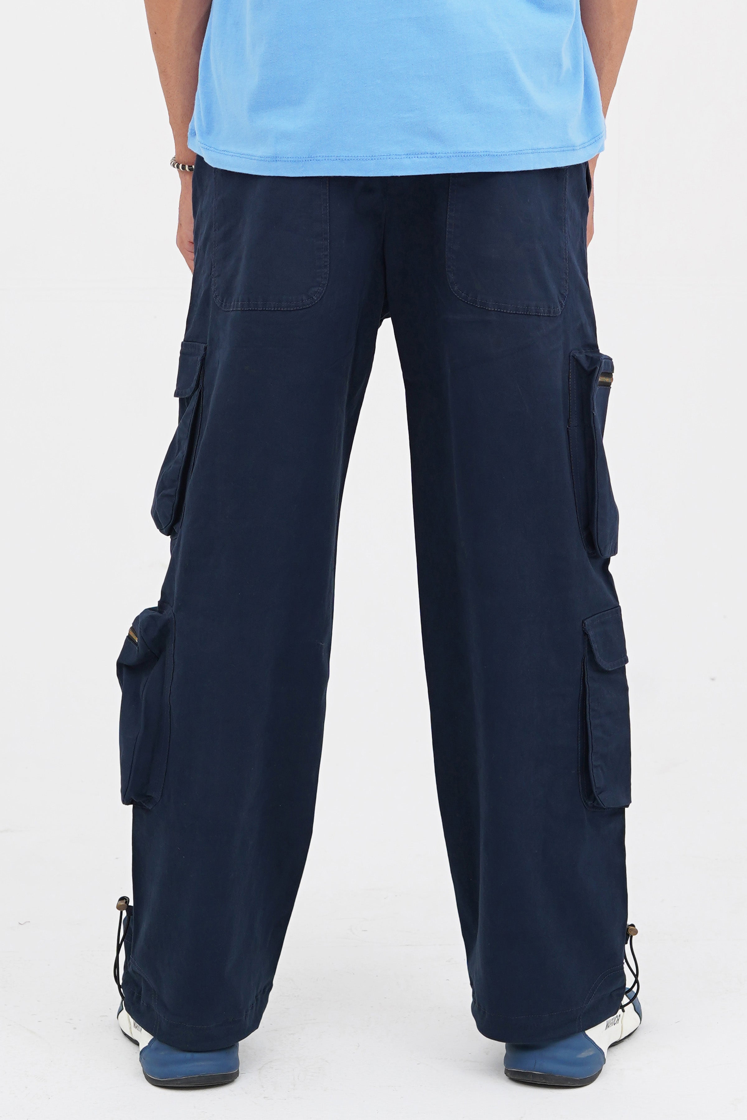 Men's Navy Blue Cotton Cargo Pant - CrossFitters