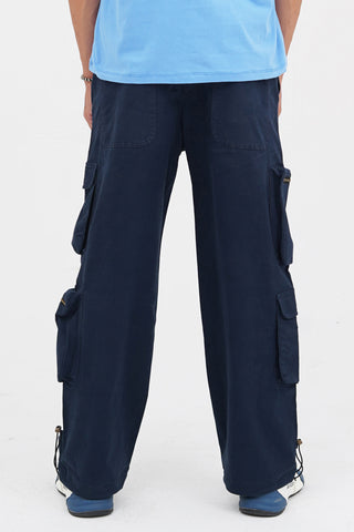 Men's Navy Blue Cotton Cargo Pant - CrossFitters