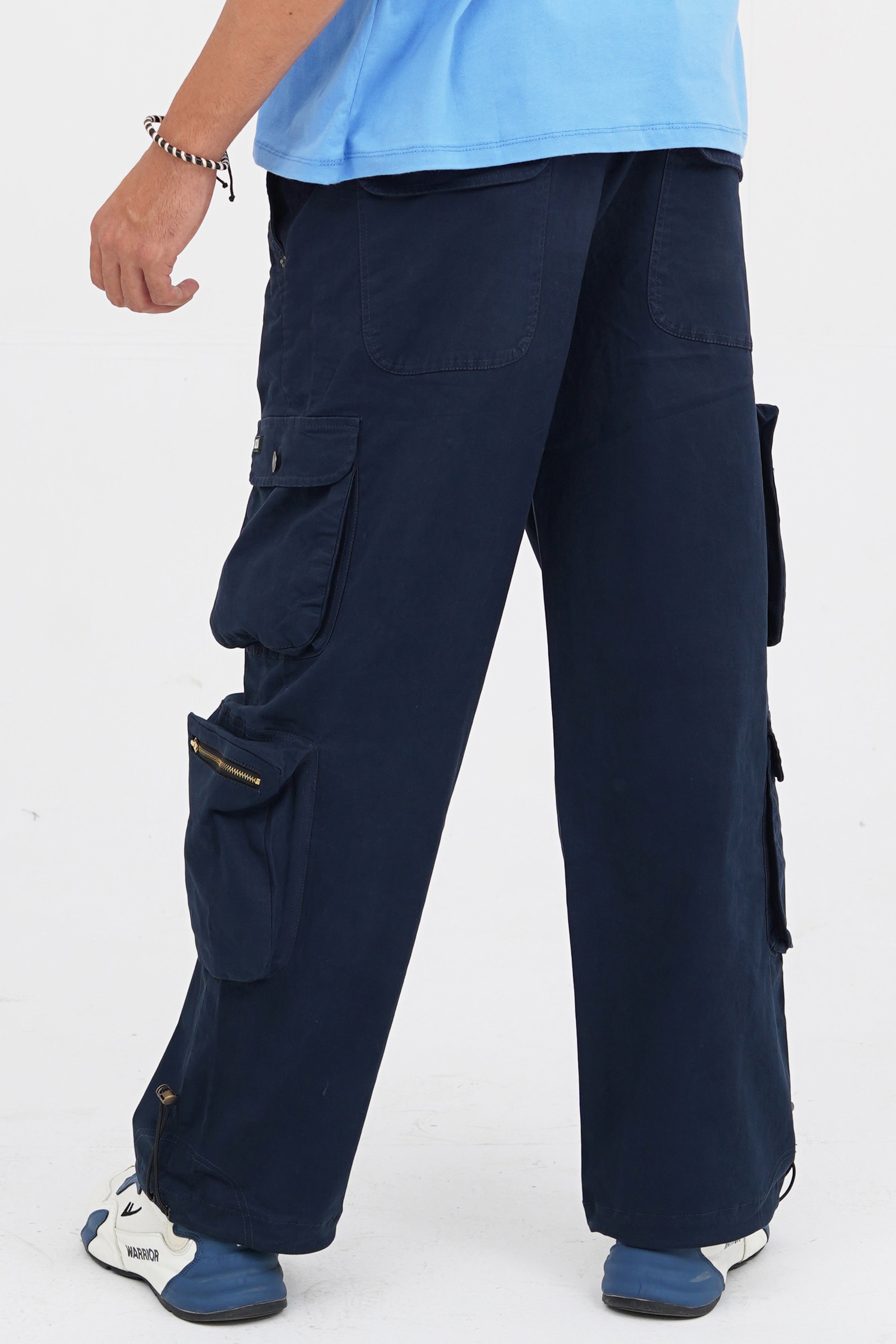 Men's Navy Blue Cotton Cargo Pant - CrossFitters