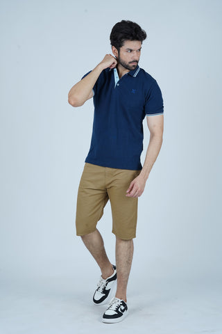 Men's Navy Blue Cotton Polo Shirt - CrossFitters