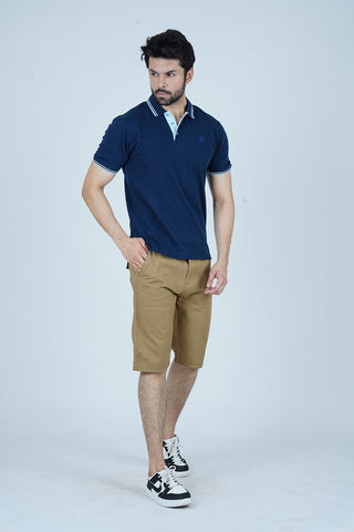 Men's Navy Blue Cotton Polo Shirt - CrossFitters