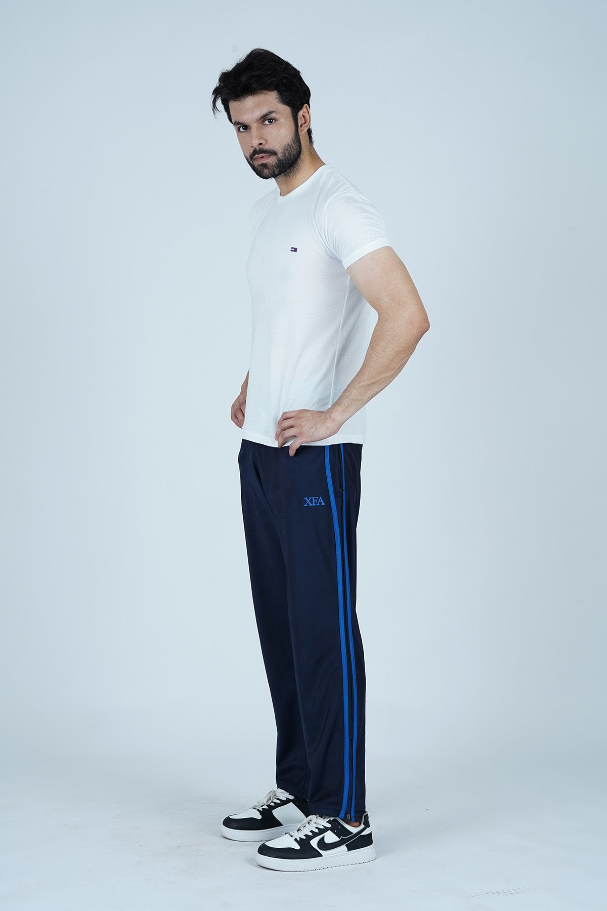 Men's Navy Blue Polyester Trouser - CrossFitters