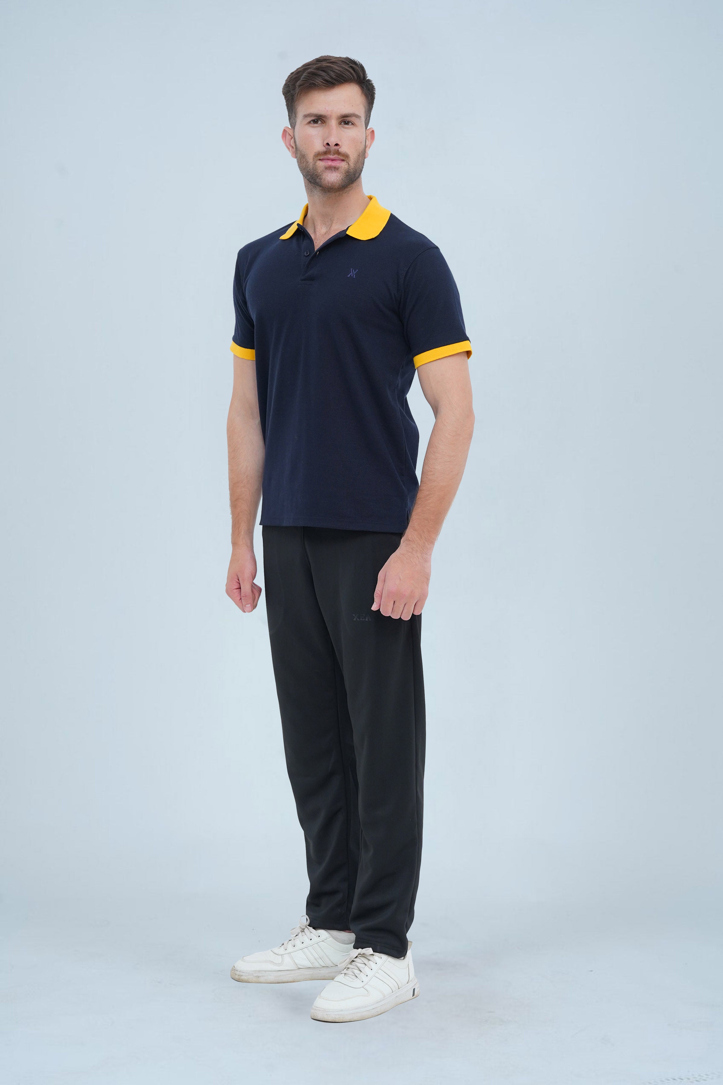Men's Navy Cotton Polo Shirt - CrossFitters