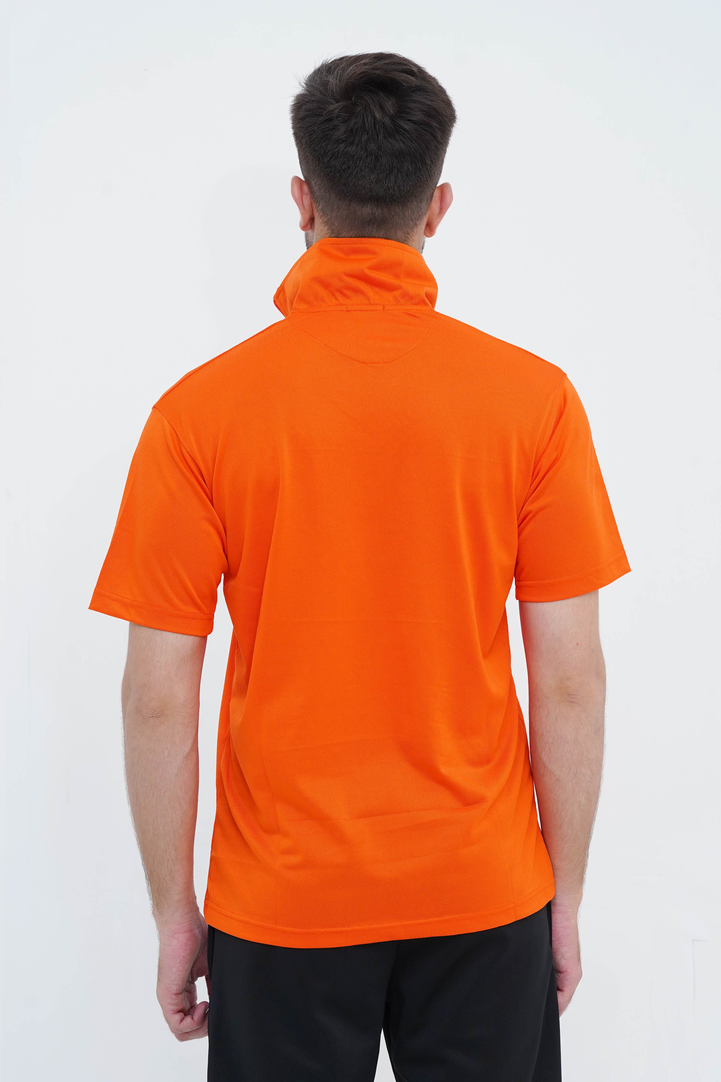 Men's Orange Polyester Polo Shirt - CrossFitters