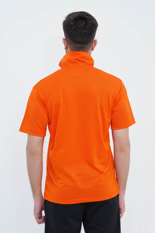 Men's Orange Polyester Polo Shirt - CrossFitters
