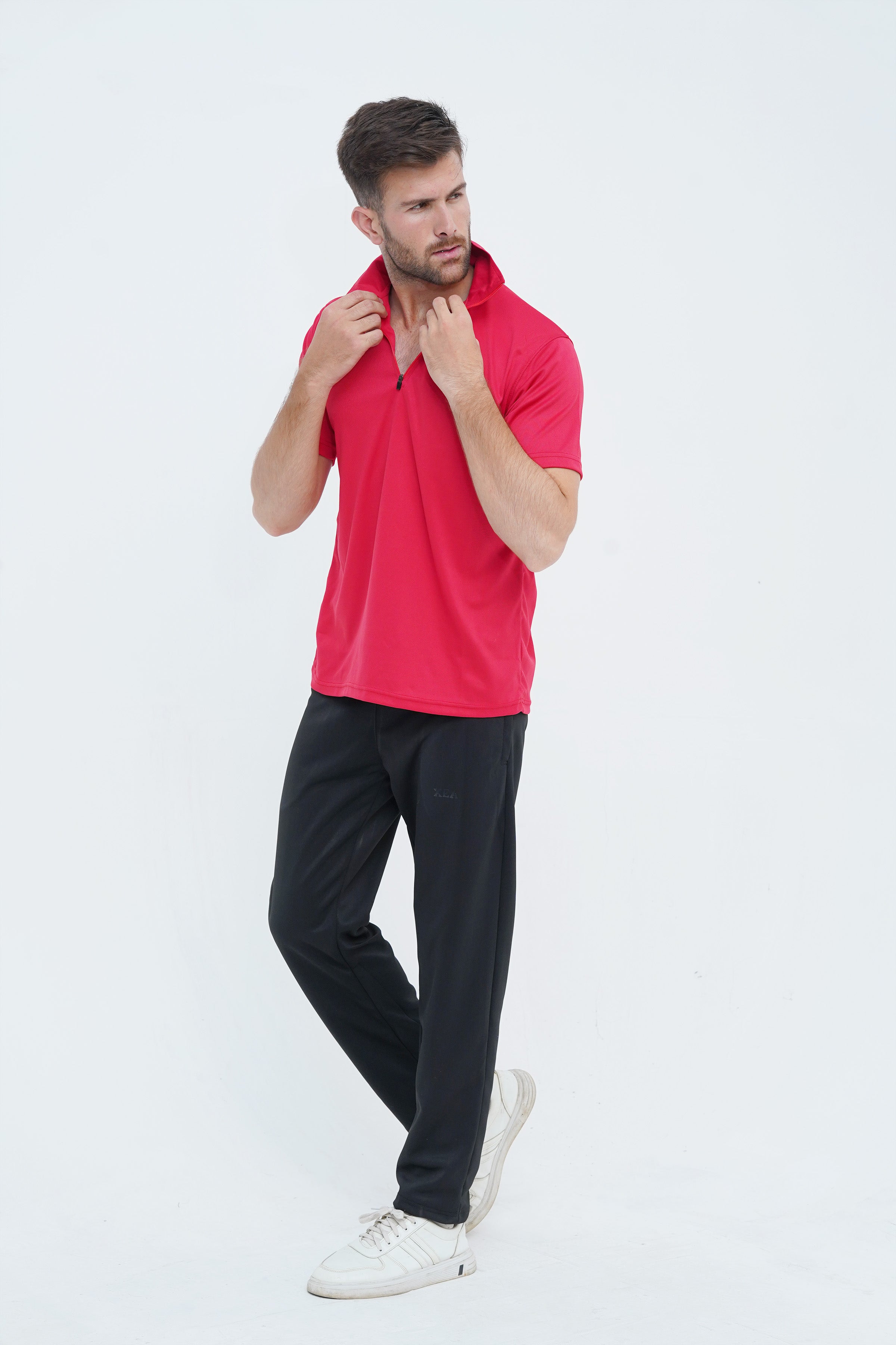 Men's Red Polyester Polo Shirt - CrossFitters
