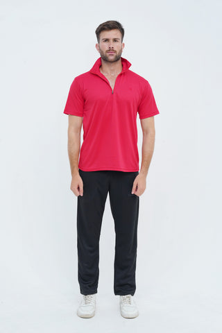 Men's Red Polyester Polo Shirt - CrossFitters