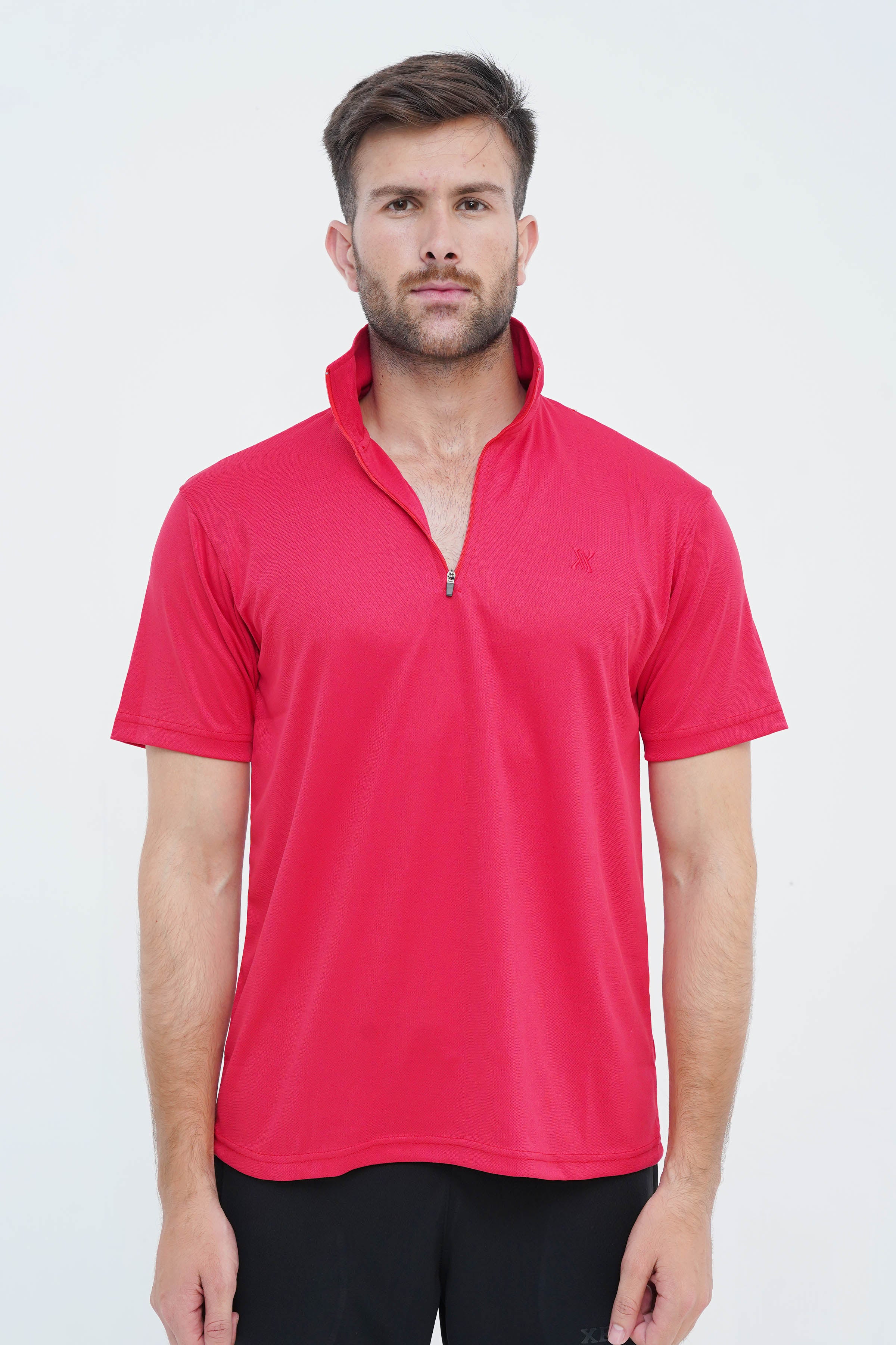 Men's Red Polyester Polo Shirt - CrossFitters