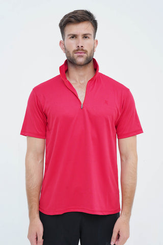 Men's Red Polyester Polo Shirt - CrossFitters