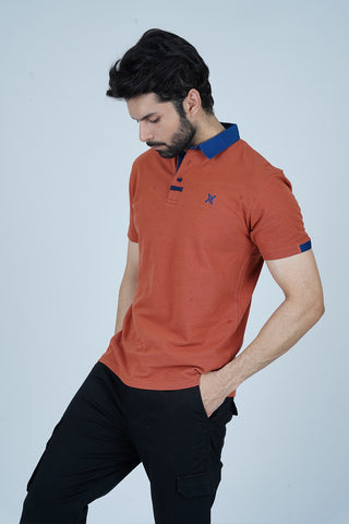 Men's Rust Cotton Polo Shirt - CrossFitters