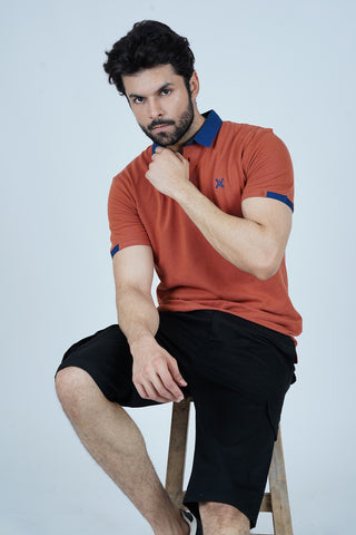 Men's Rust Cotton Polo Shirt - CrossFitters