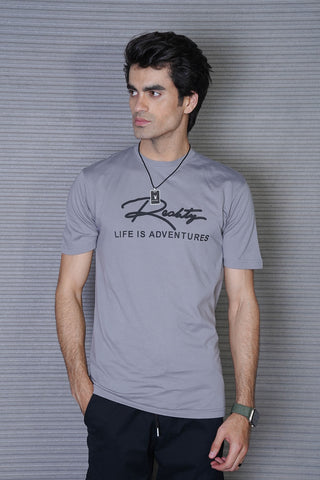 Men's Silver Grey Cotton T-Shirt - CrossFitters