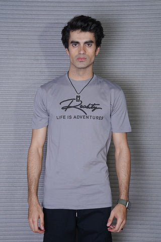 Men's Silver Grey Cotton T-Shirt - CrossFitters