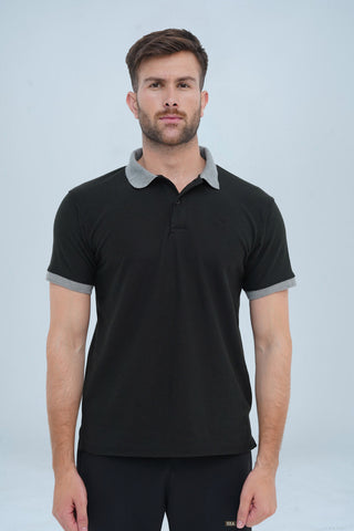 Men's Soft Black Cotton Polo Shirt - CrossFitters