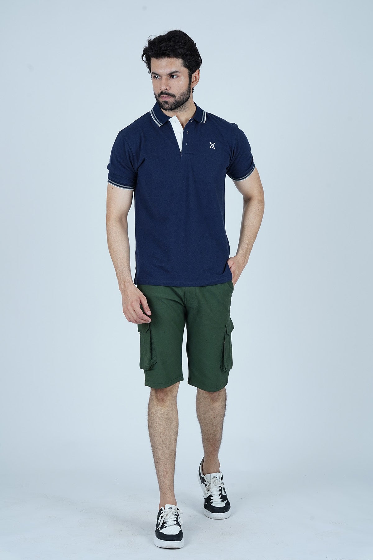 Men's Space Blue Cotton Polo Shirt - CrossFitters