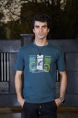Men's Teal Cotton T-Shirt - CrossFitters