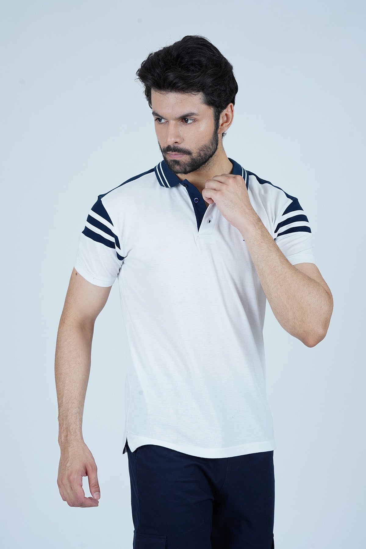 Men's White Cotton Polo Shirt - CrossFitters