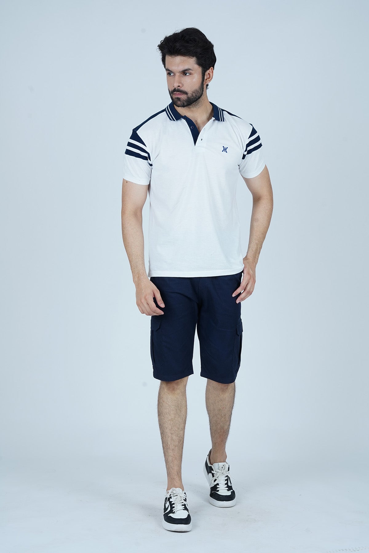 Men's White Cotton Polo Shirt - CrossFitters
