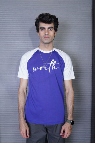 Men's Worth Blue Cotton T-Shirt - CrossFitters