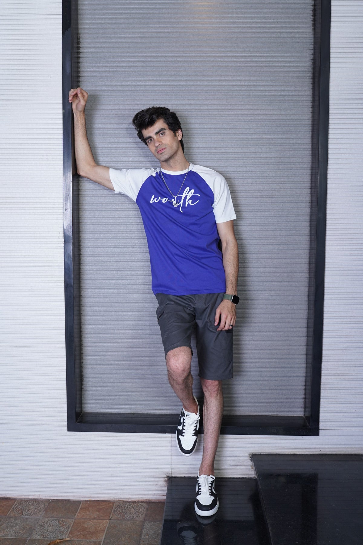 Men's Worth Blue Cotton T-Shirt - CrossFitters