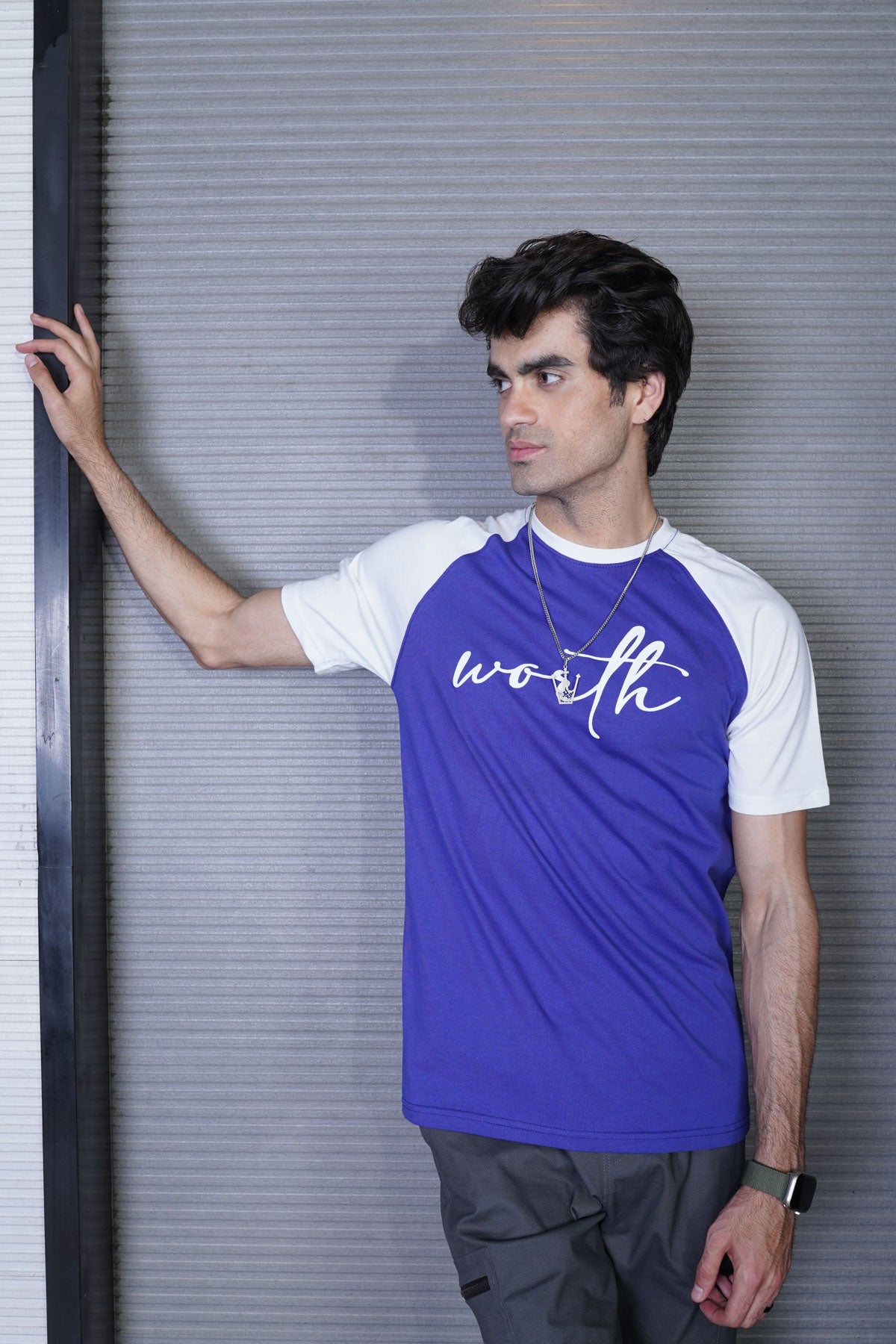 Men's Worth Blue Cotton T-Shirt - CrossFitters