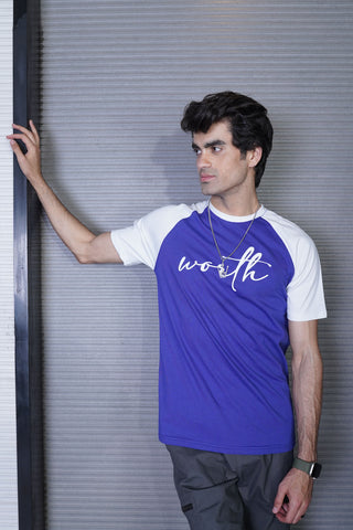 Men's Worth Blue Cotton T-Shirt - CrossFitters