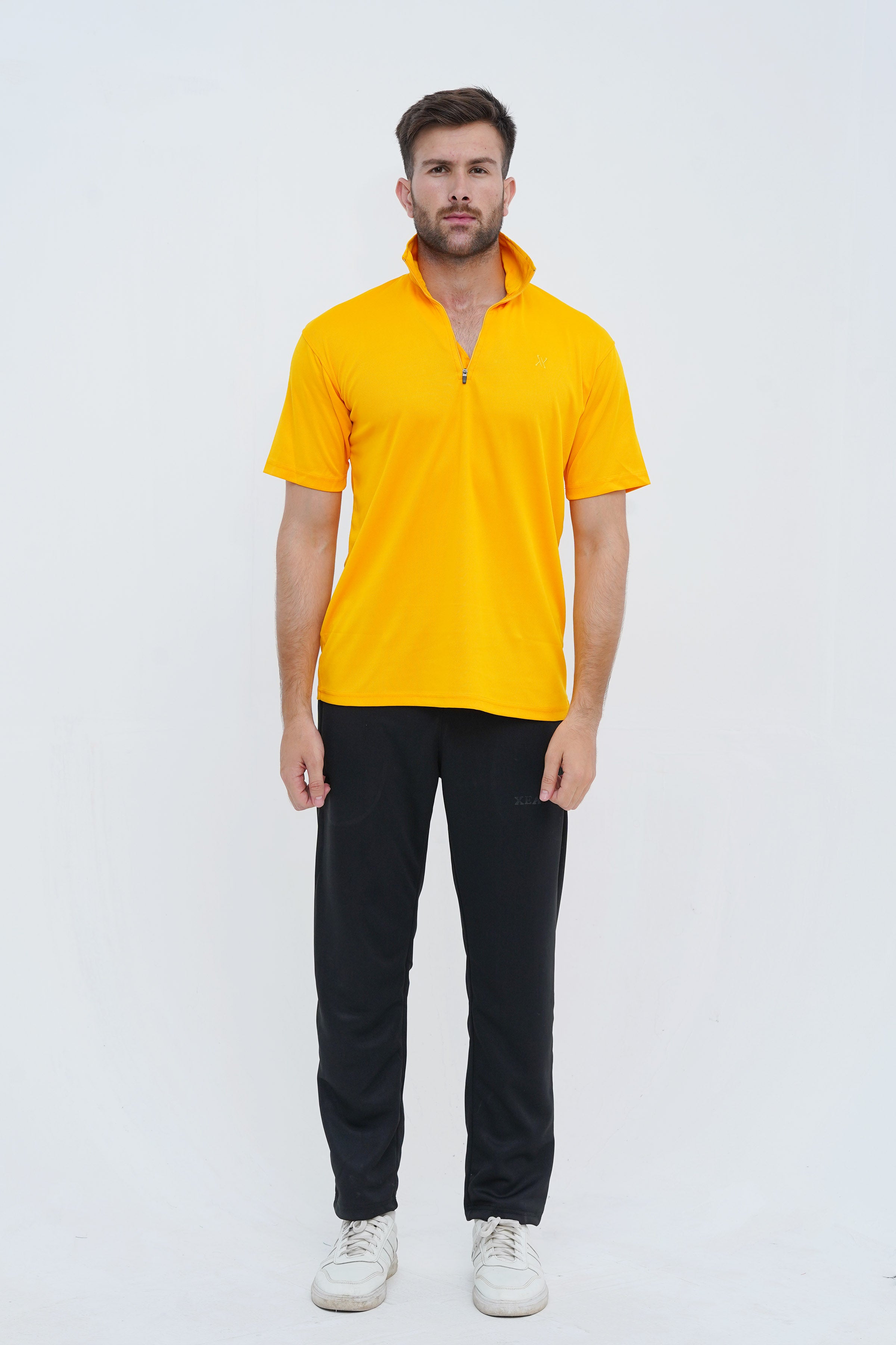 Men's Yellow Polyester Polo Shirt - CrossFitters