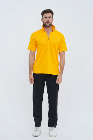 Men's Yellow Polyester Polo Shirt - CrossFitters