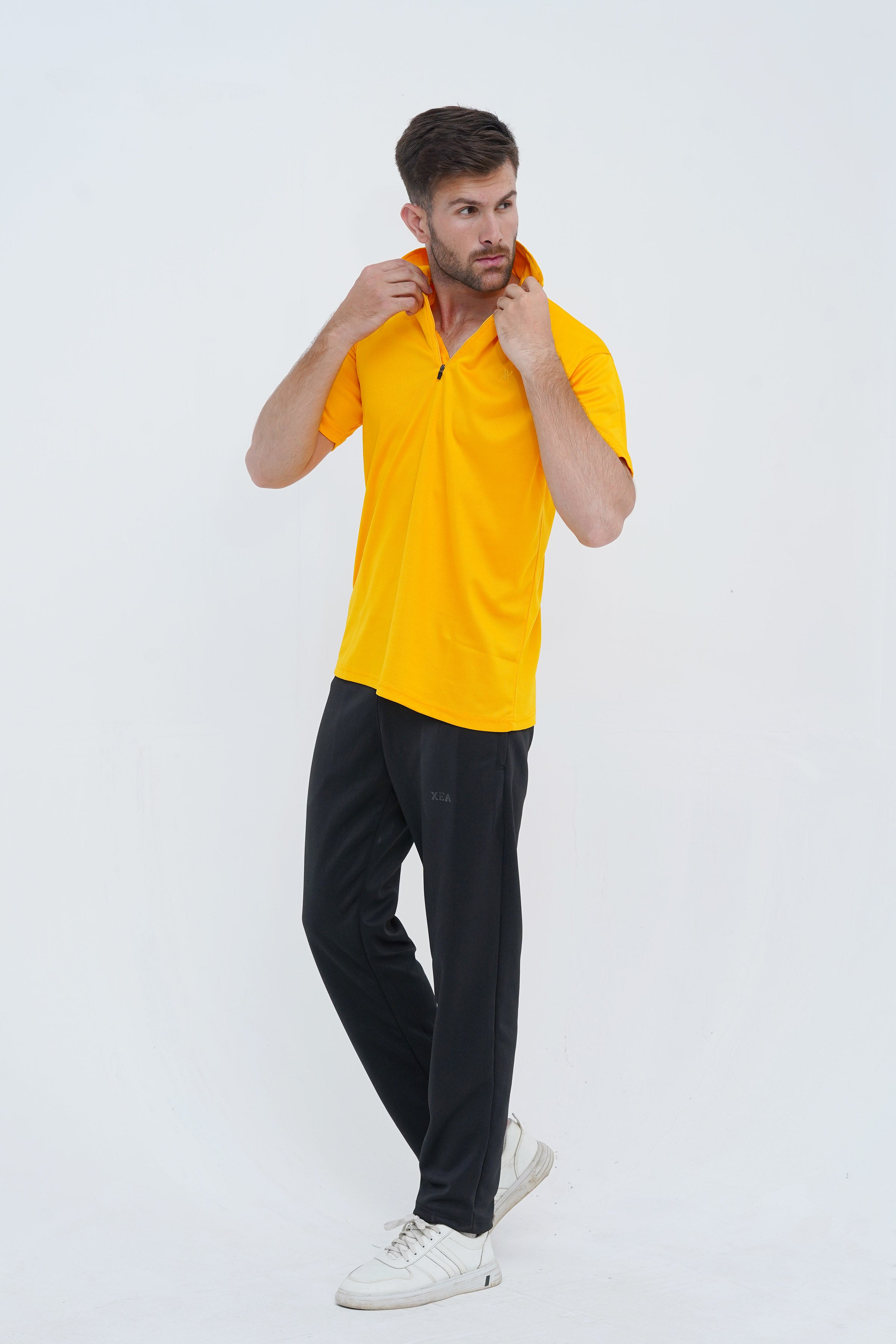 Men's Yellow Polyester Polo Shirt - CrossFitters