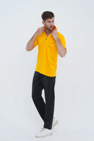 Men's Yellow Polyester Polo Shirt - CrossFitters
