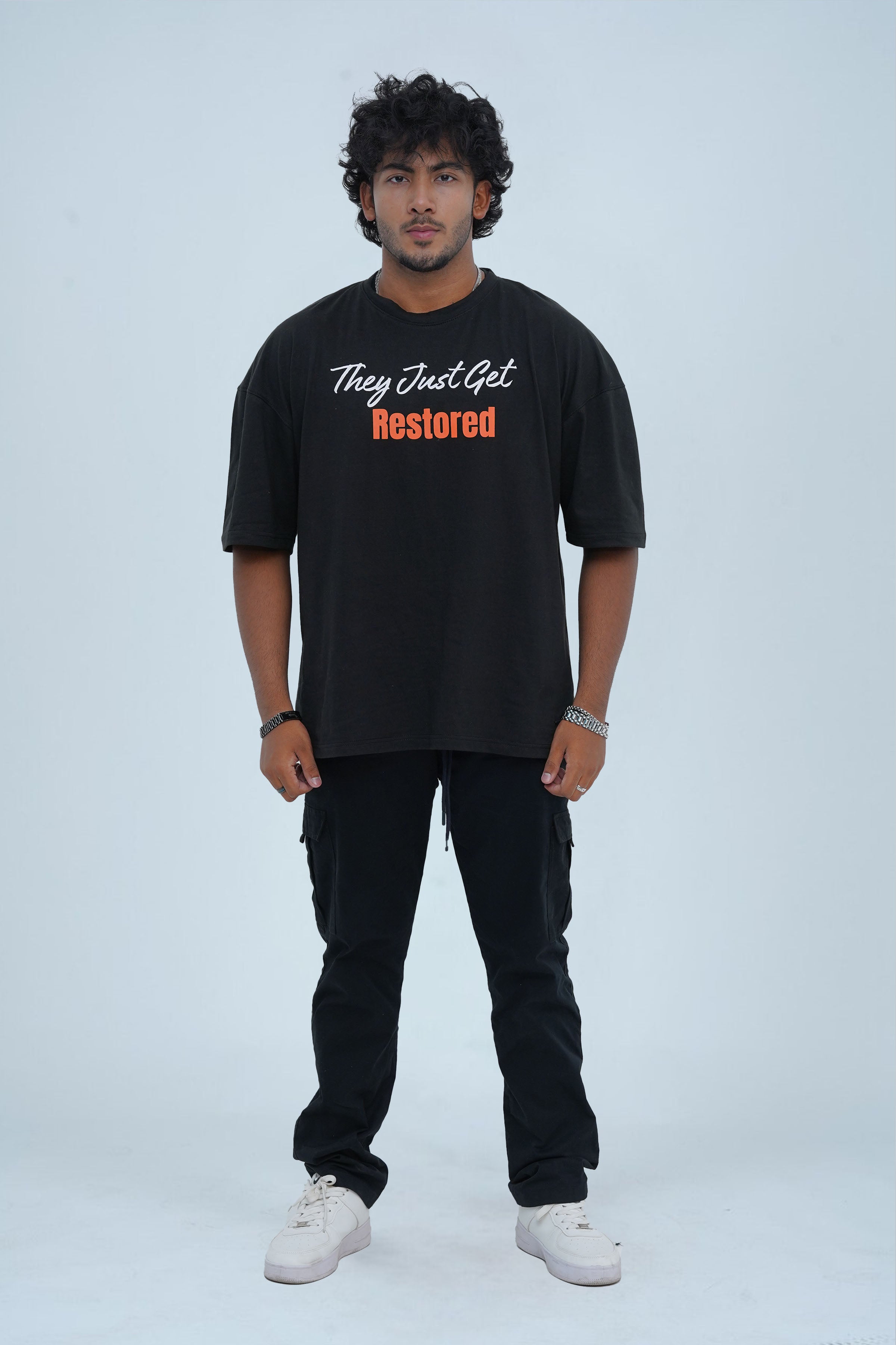 Restored Black Oversized T-Shirt - CrossFitters