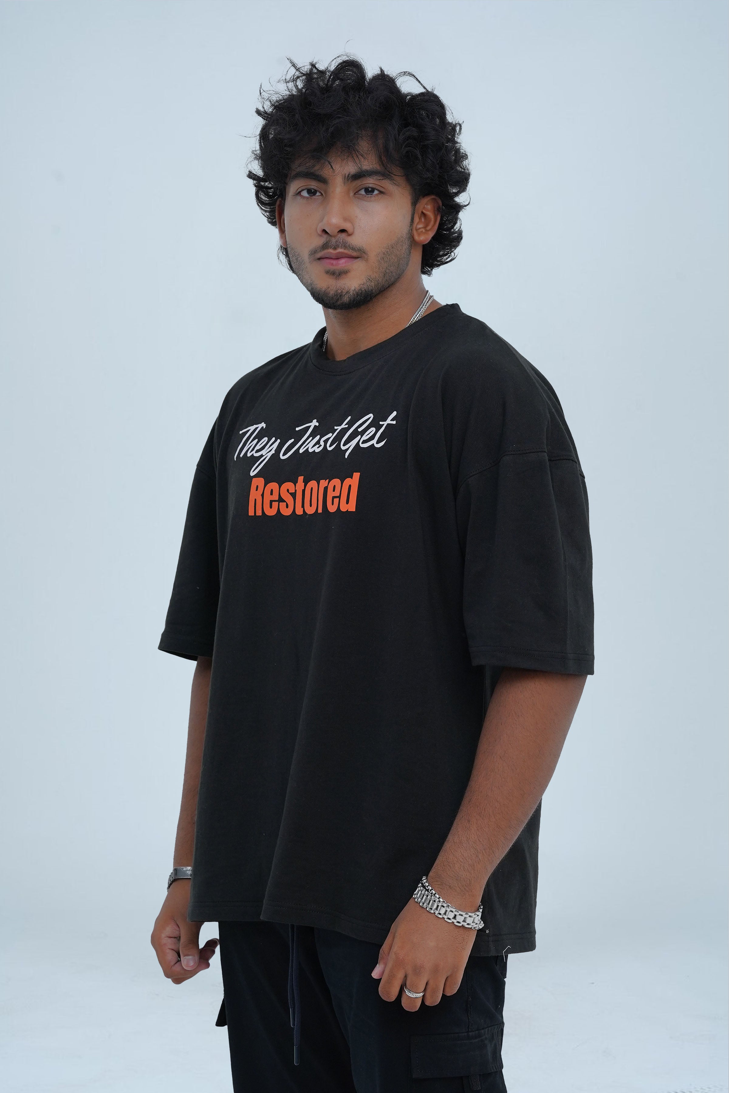 Restored Black Oversized T-Shirt - CrossFitters