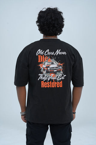 Restored Black Oversized T-Shirt - CrossFitters