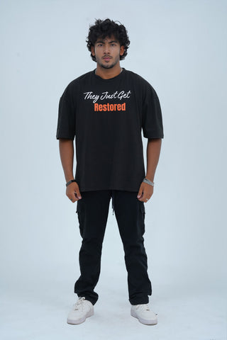 Restored Black Oversized T-Shirt - CrossFitters