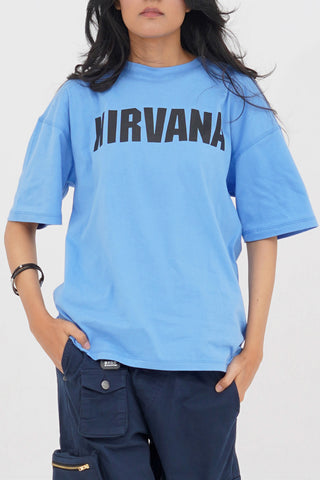 Rockstar Denim Blue Oversized T-Shirt - CrossFitters