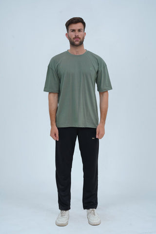 Unisex Basil Green Cotton Oversized T-Shirt - CrossFitters