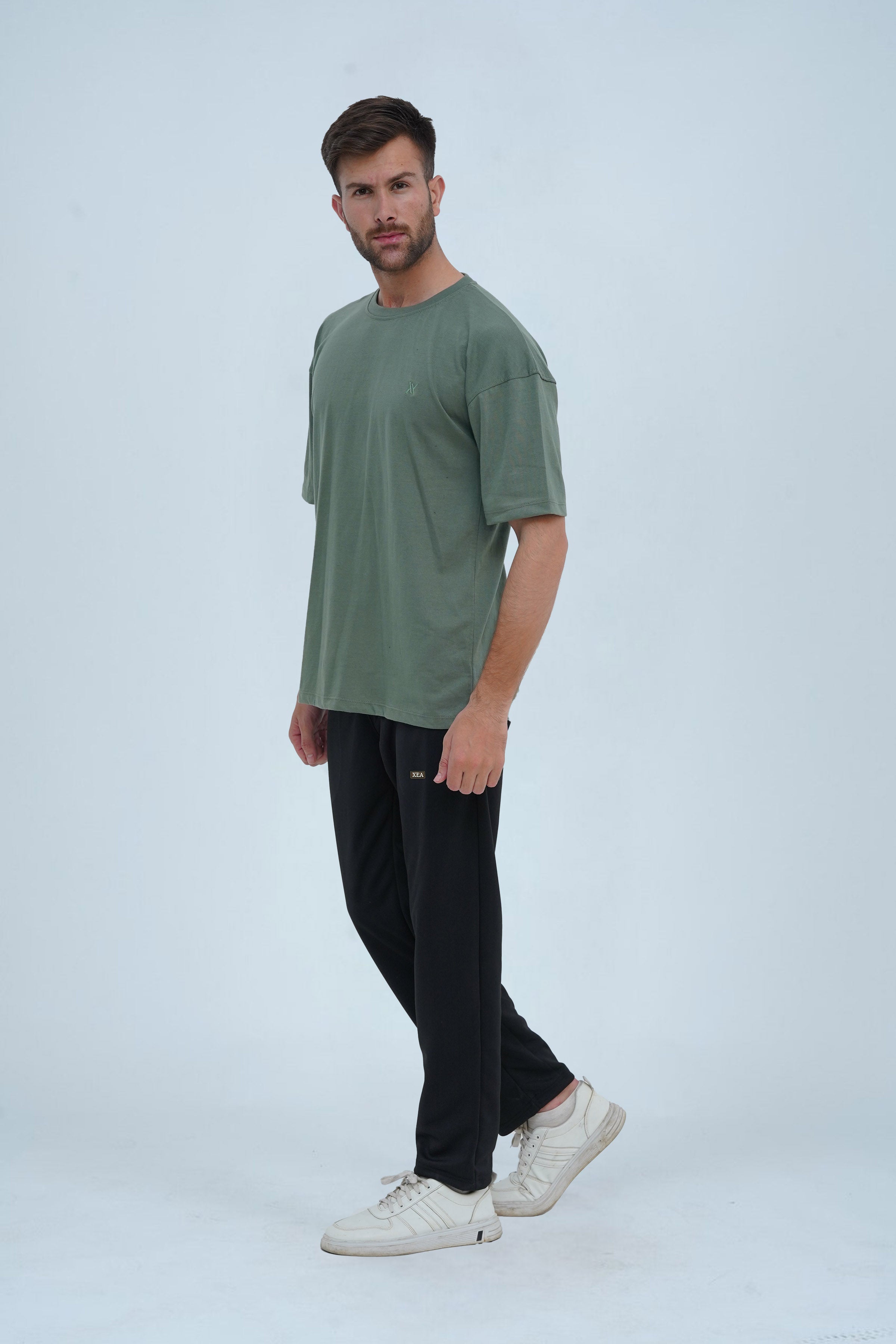 Unisex Basil Green Cotton Oversized T-Shirt - CrossFitters